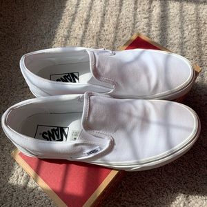 White Slip On Vans
